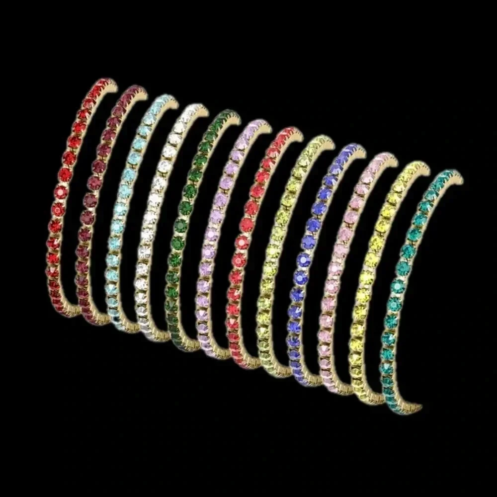 Pink Tourmaline CZ 18K Gold Stainless Steel Tennis Bracelet October Birthstone - Picture 6 of 7